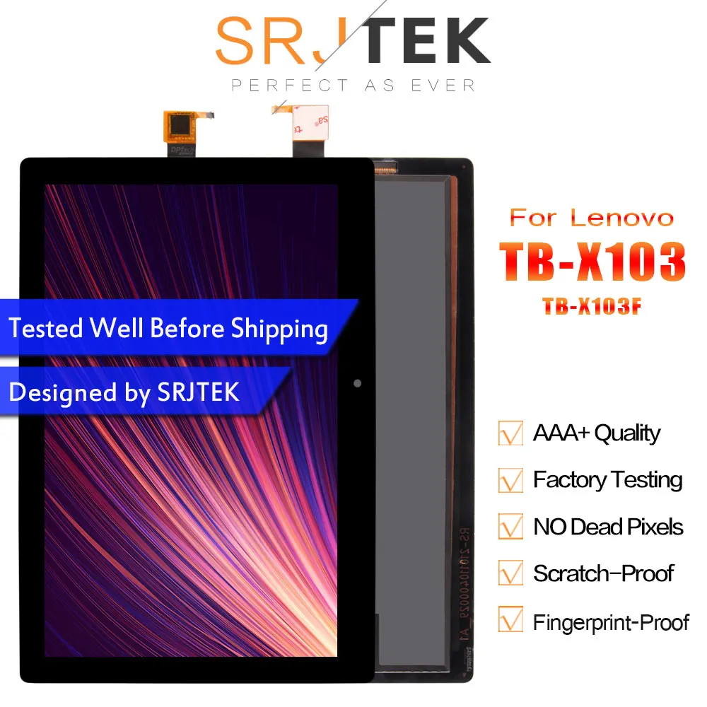 

SRJTEK Display For Lenovo Tab 3 10 Plus TB-X103F TB-X103 TB X103 LCD Matrix Panel Touch Screen Digitizer Assembly with Frame