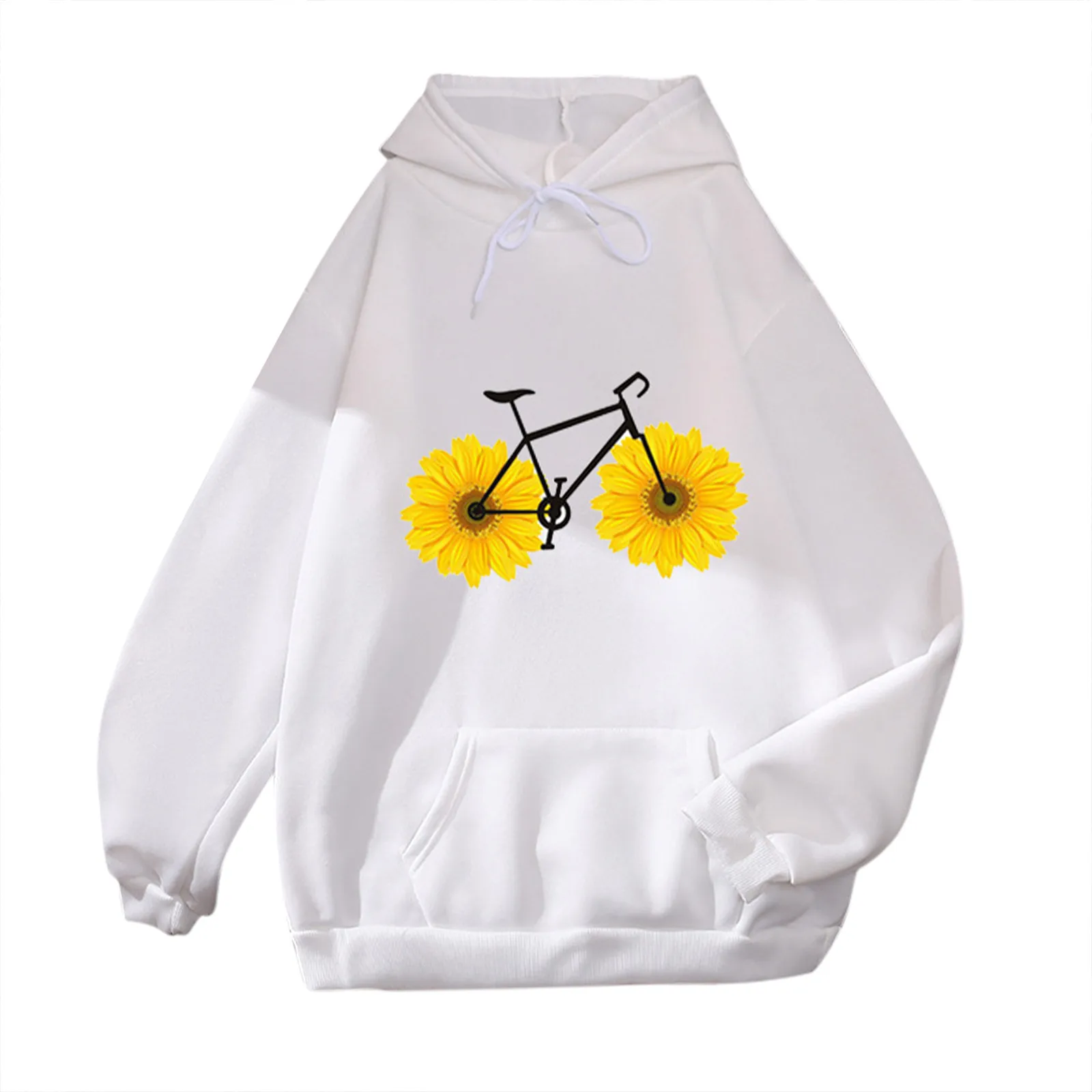 

Women Floral Hoodies Top Autumn Winter Hooded Sweatshirt Long Sleeve Loose Hoodie Woman Female Pullover Top 2021