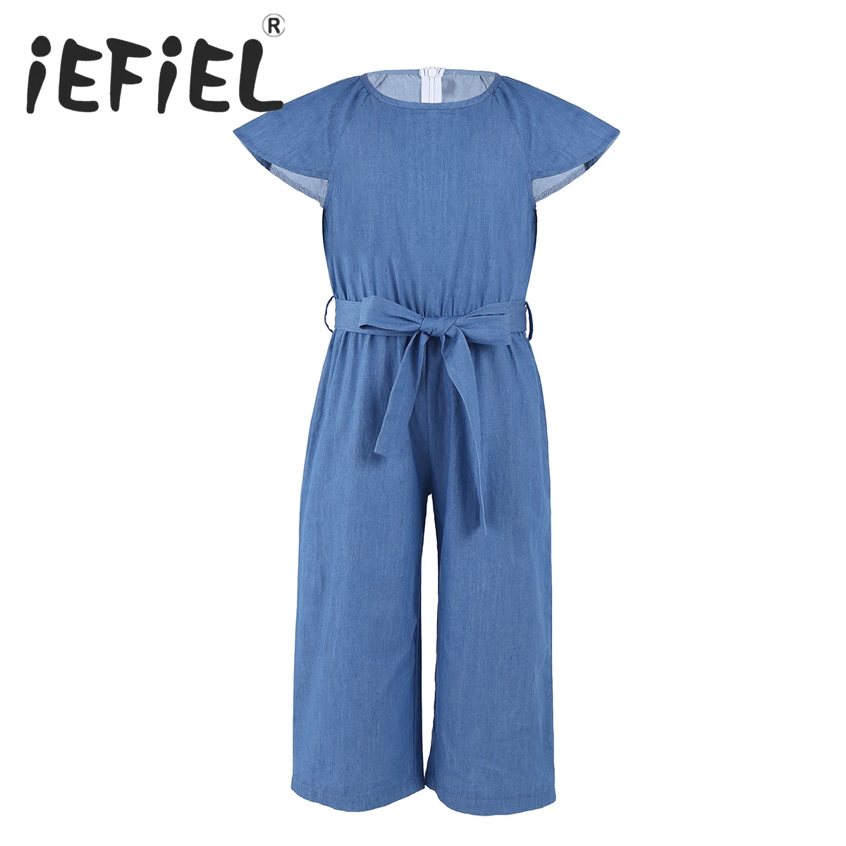 

Summer Kids Baby Girls Clothes Denim Flying Sleeve Romper Jumpsuit Playsuit Children Long Pants Outfits 4 6 8 10 12 14 16 Year