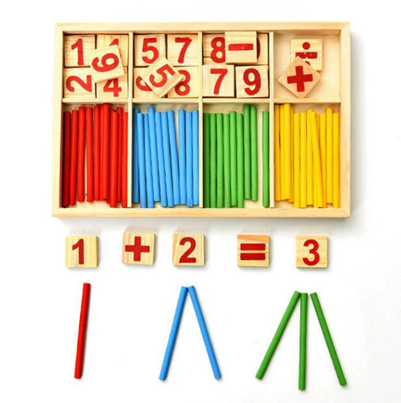 

Colorful Bamboo Counting Sticks Clock Toy Mathematics Montessori Teaching Aids Counting Rod Kids Preschool Math Learning Toy GYH