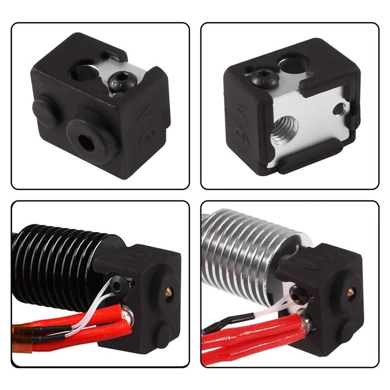 

Aokin 3D Printer L-Shaped Nut Hexagonal Wrench & 3PC SHeater Block Silicone Cover for E3D V6 Hotend Extruder Blue / Black