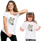 Футболка женская с принтом Холодное сердце, детский топ с принтом принцессы и Анны в стиле Харадзюку для девочек, милая рубашка с надписью Мама и я