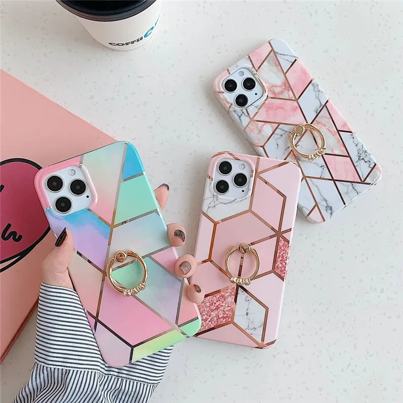 

BotexBling Marble holder stand phone case for samsung galaxy note20 S20 ultra S8 S9 S10 Plus S20FE note10 pro note8 note9 Cover