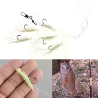 luminous minnow fishing lures bionic glow in night artificial fishing dark with string hook soft fishing bait tackles lure c0m2