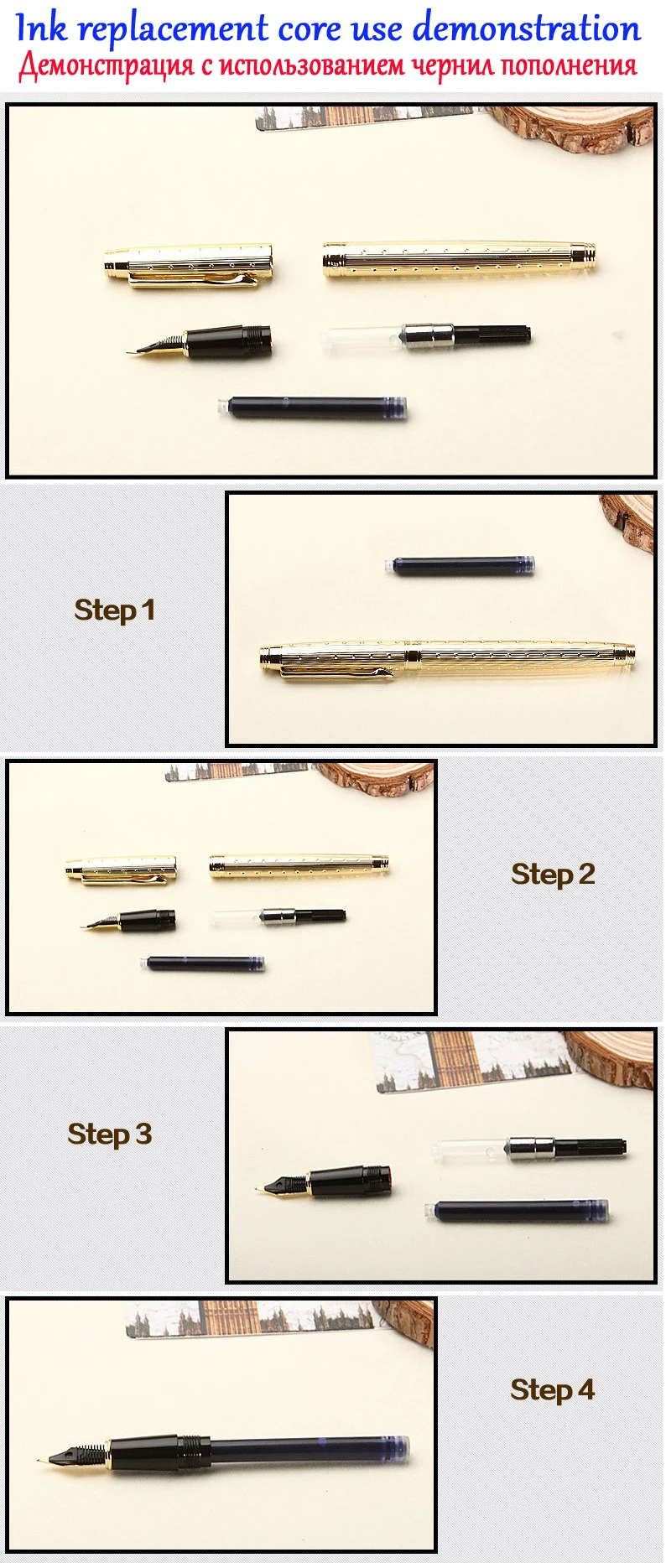 Высокое качество Stylo plume чернила с перьевой ручкой перьевая ручка Золотой зажим Роскошные Канцтовары Penna stilografica Caneta tinteiro 03819