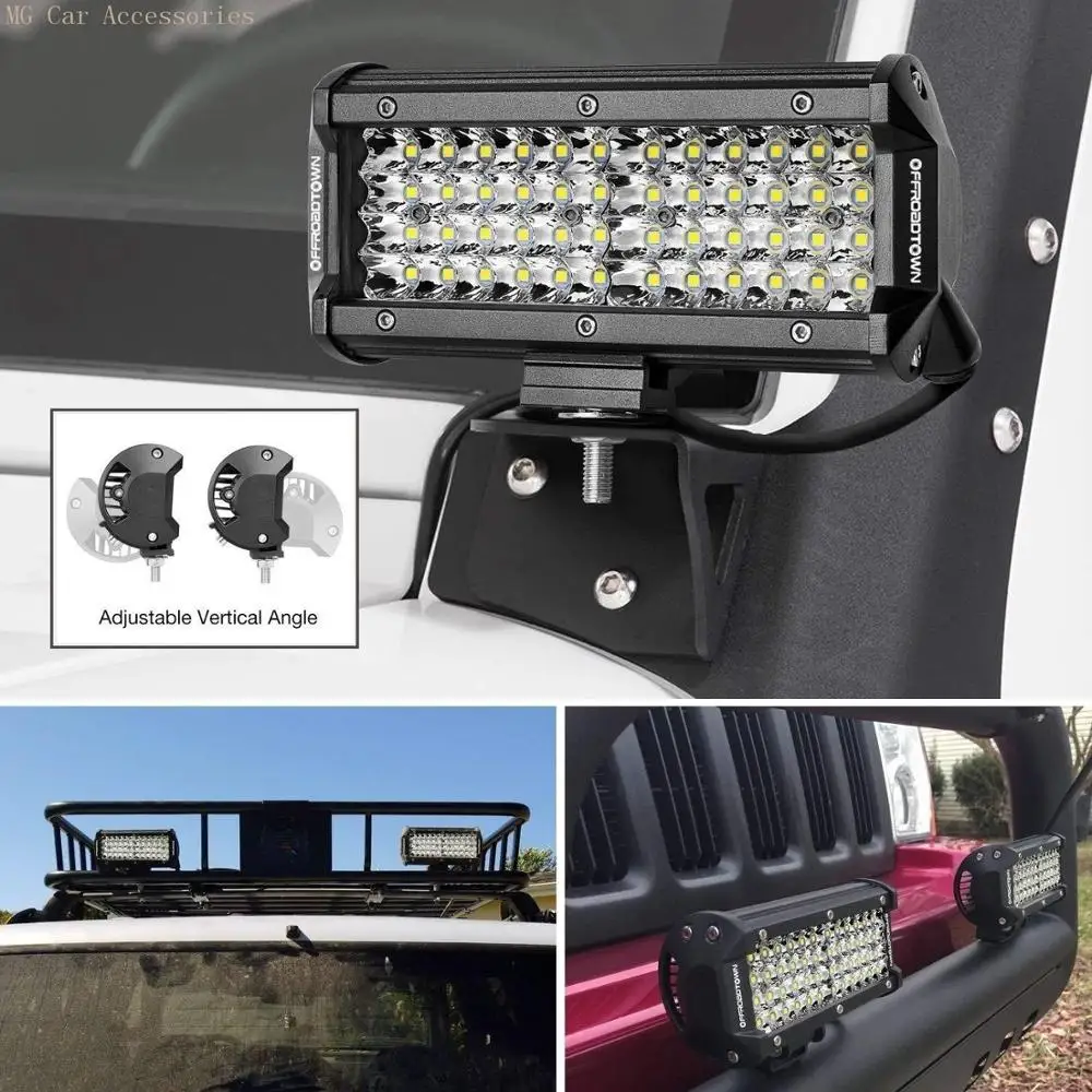 

2pcs 7inch 4Row 144w LED work light bar spotlight led bar light car lights for Off Road truck 4WD 4x4 SUV ATV auto fog lamp