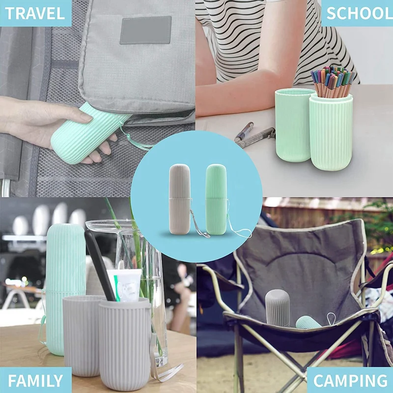 

2Pcs Travel Toothbrush Holder Portable Toothbrush Case for Traveling Camping Business Trip and School Multifuction