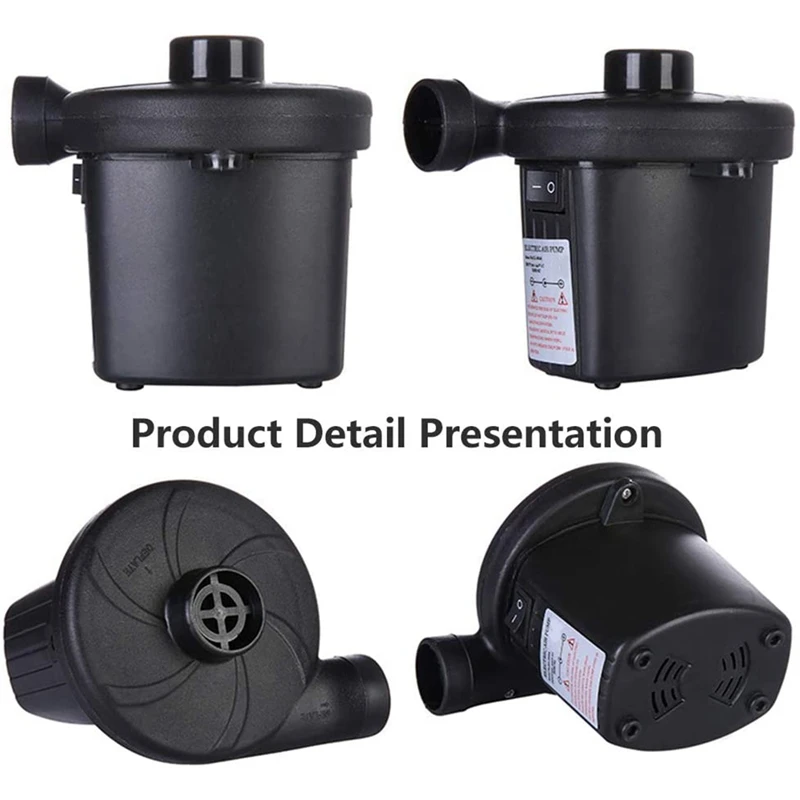 

2Pack Portable Electric Air Pump,Home Inflate Deflate Pump,Swimming Ring Inflatable Pump with 3 Nozzles Car&US Plug