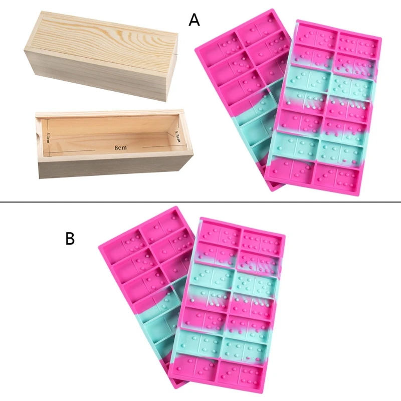 

Domino Molds for Resin Casting Domino Set Family Game Silicone Epoxy Resin Casting Moulds DIY Keychains Jewelry Making