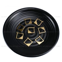 10 500 pcs square charms finding raw brass hollow geometric 18mm stamping tag pendant connector for earrings making 1 hole