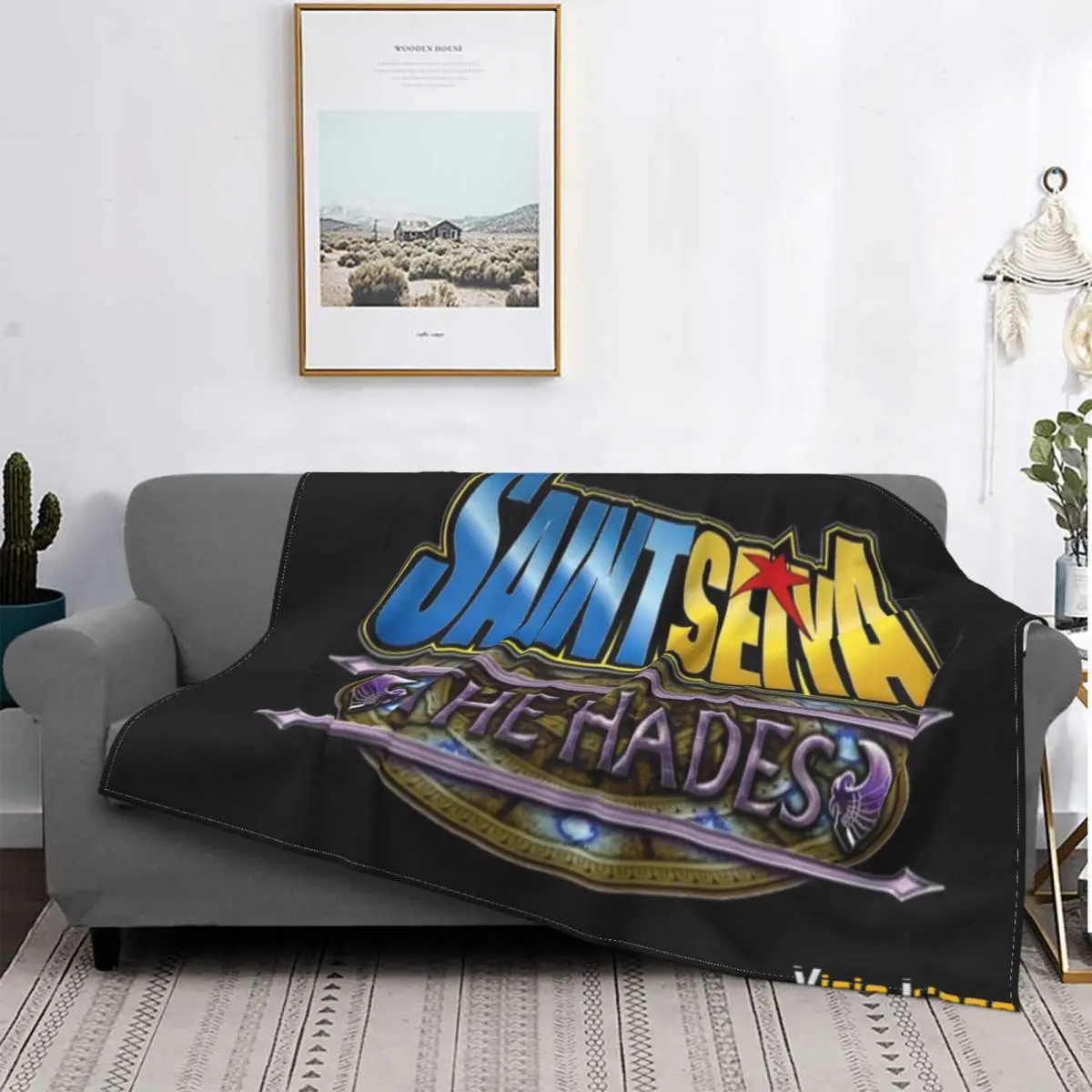 

Manta de la Leyenda del Santuario de Saint Seiya, colcha de cama a cuadros, manta de lino para bebé, mantas receptoras, 2621