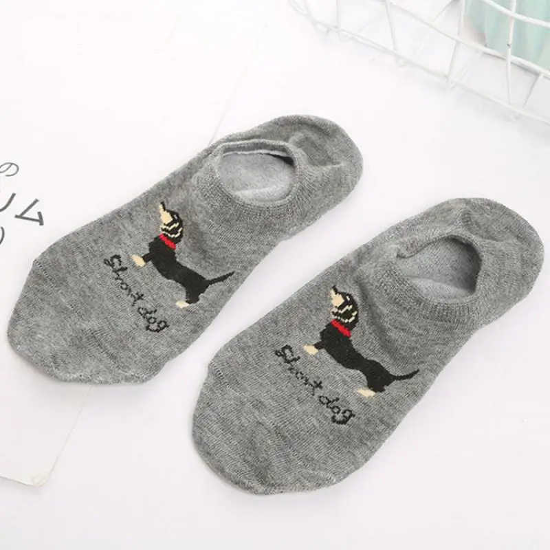 Короткие носки с собакой для мужчин/Freesize/COD новые Мультяшные щенки силиконовые