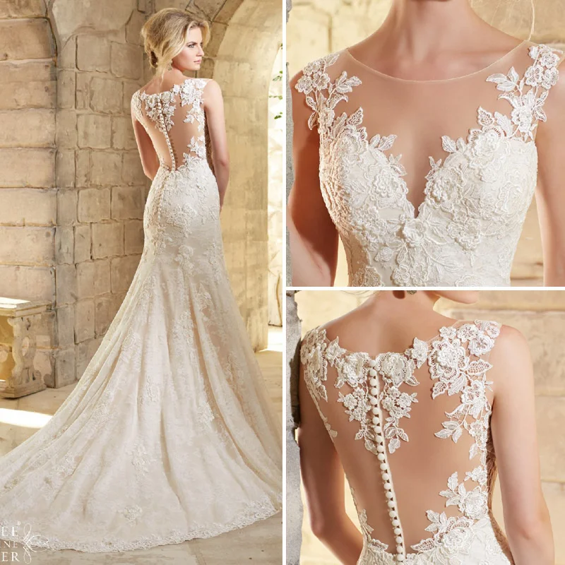 

New White Slim Wedding Dress Tulle Sleeveless Floor Length Lace Elegant V-neck Medium Waist Sexy Church Princesse Marriage