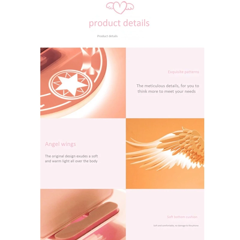 

Universal LED Qi Wireless Charging Base 10W Angel Wing Provides Fast Wireless Charger for Mobile Phone