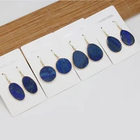 new fashion natural earrings lapis lazuli stone temperament earrings for women girls pendientes jewelry accessory trendy gifts