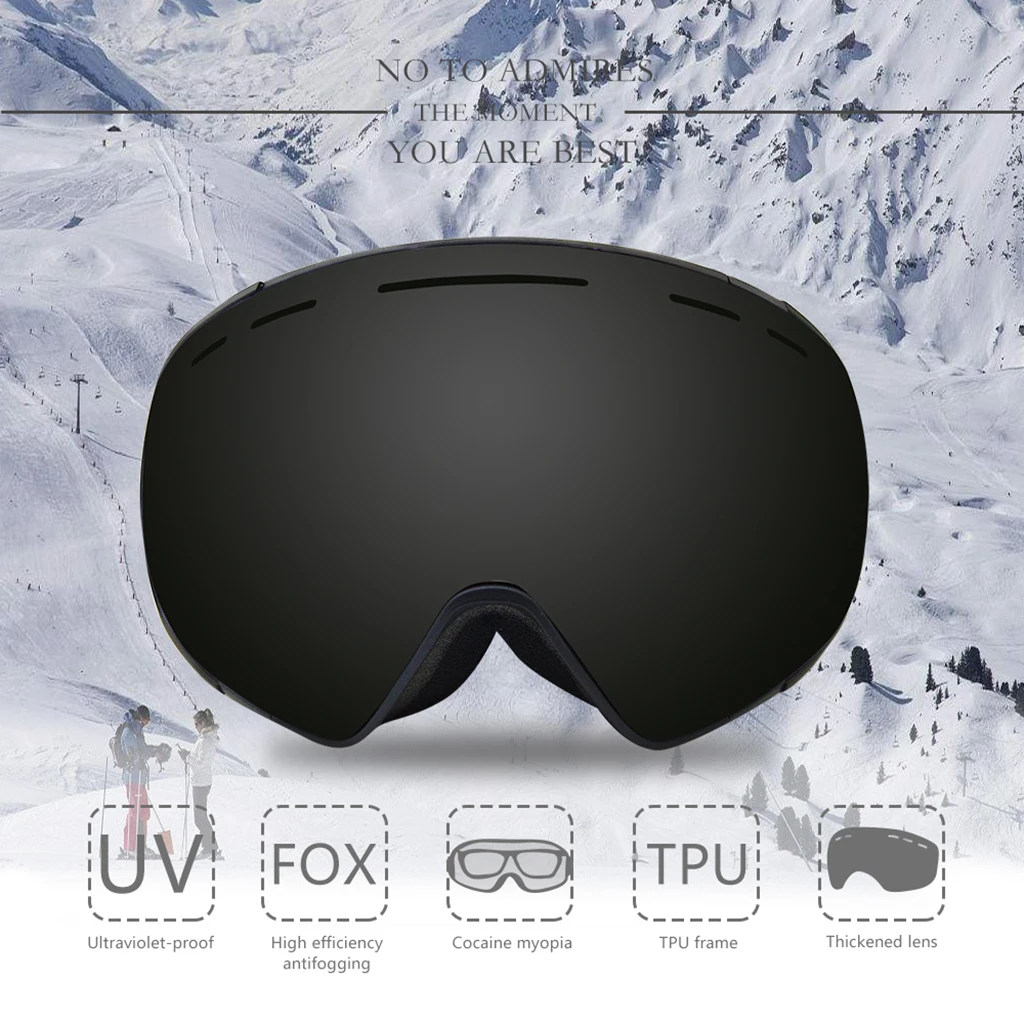 

Women Men Ski Sunglasses Goggle Frameless Skateboard Snow Skate Over Glasses Anti-Fog Skiing Ski Eyewear