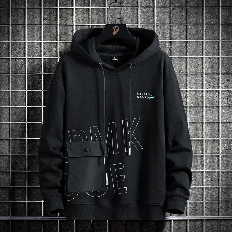 

2021 Fall Alphabet Print Hoodie Men's Fashion Brand Loose And Versatile Couple Street Pullover Bottomed Top