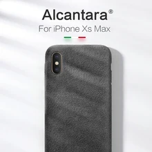 SanCore for iPhone X XS Max Phone Case artificial Leather Full-protection ALCANTARA Business  Phone Shell Suede Back Cover  bag