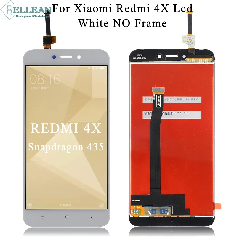 Dinamico Акция 5,0 дюймов для Xiaomi Redmi 4X ЖК-дисплей, сенсорная панель, дигитайзер в сборе с рамкой, запасные части - Цвет: White No Frame
