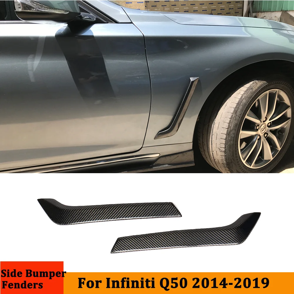 

Передняя сторона бампер наклейки на крылья для Infiniti Q50 база седан и спортивные 2014 - 2019 углеродное волокно, устанавливаемое на вентиляционное...