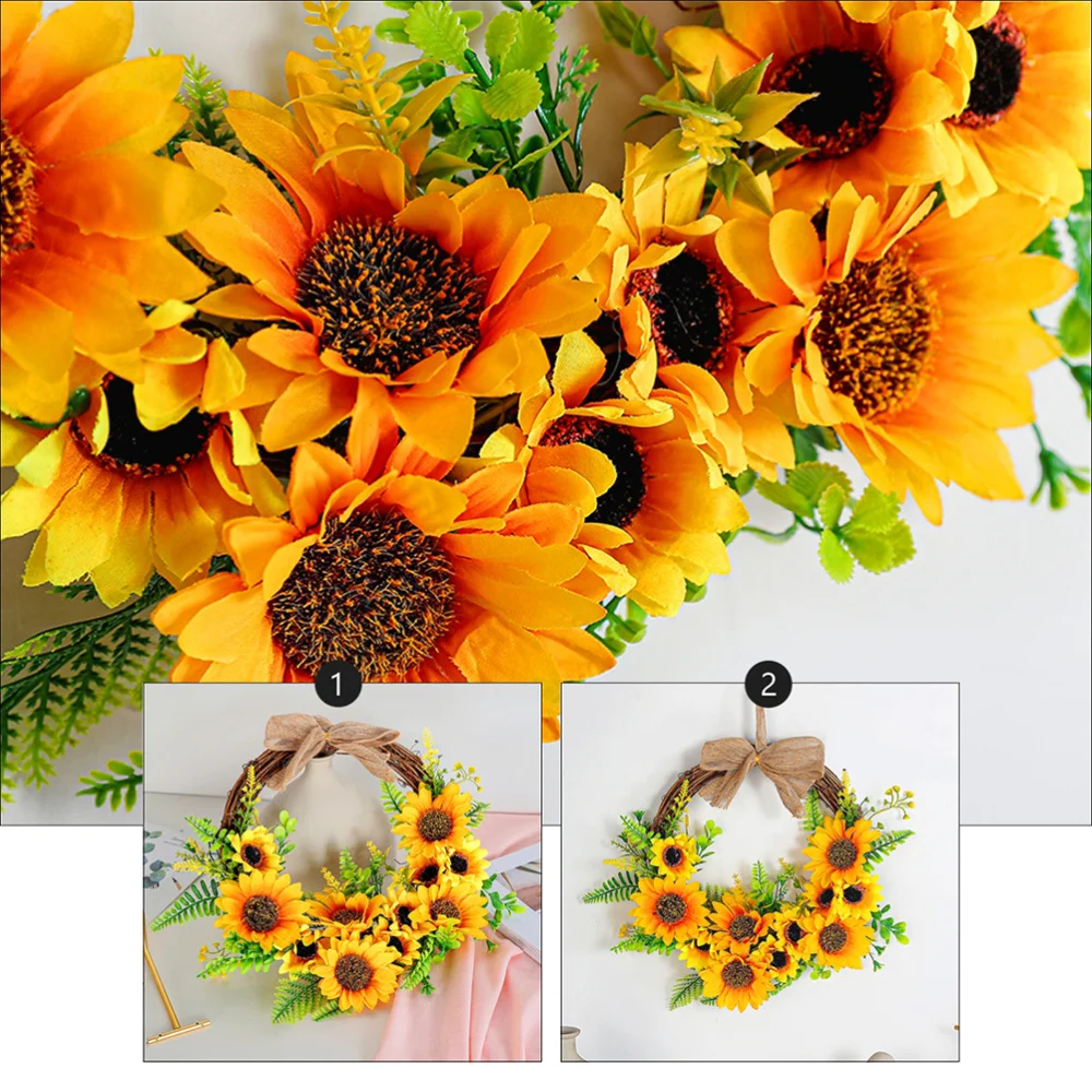 

1pc Hanging Floral Wreath Ornament Hoop Garland Home Wall Hanging Ornament