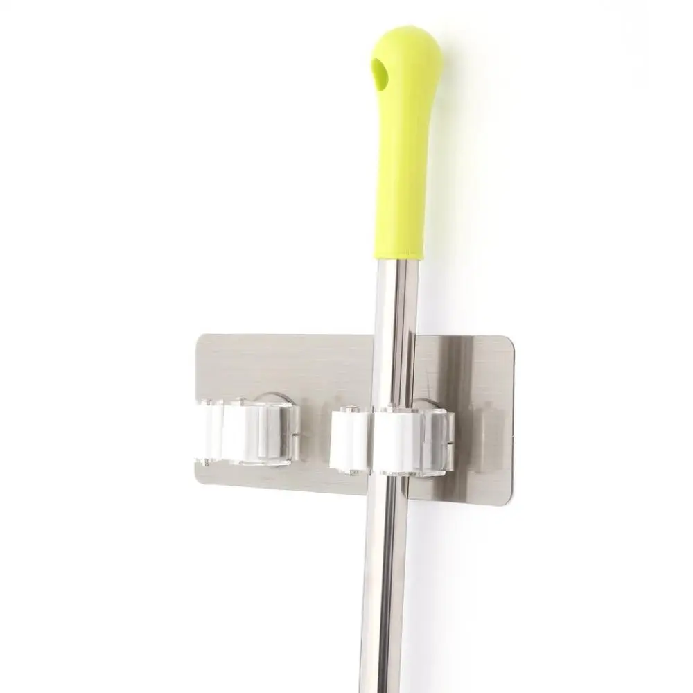 

Adhesive Multi-Purpose Hooks Wall Mounted Mop Organizer Holder Rack Brush Broom Hanger Peg Kitchen Bathroom Strong Attach