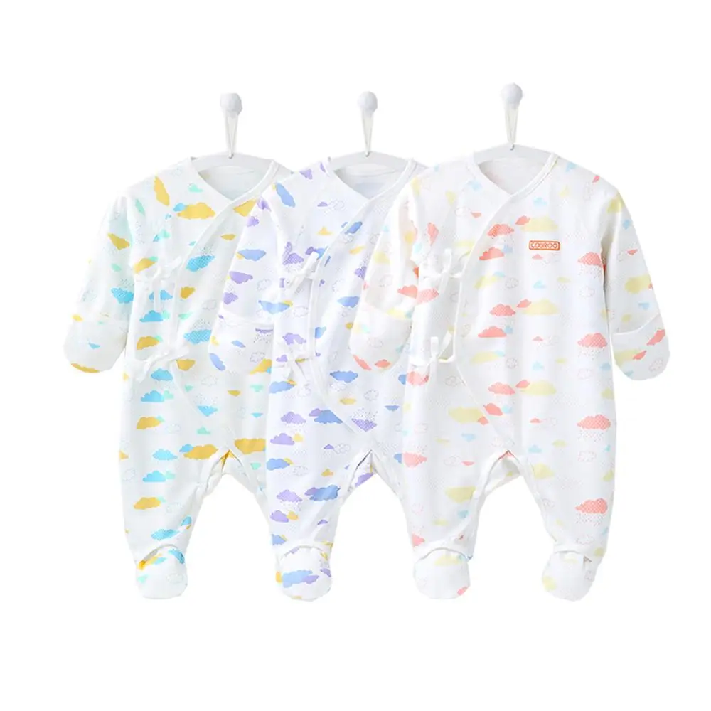 3-Pack COBROO/комплект из 3 предметов для маленьких девочек, спальное место с рукавицами, хлопок, пижамный комплект с облаками для маленьких девочек от 0 до 3 месяцев - Цвет: 3-Pack