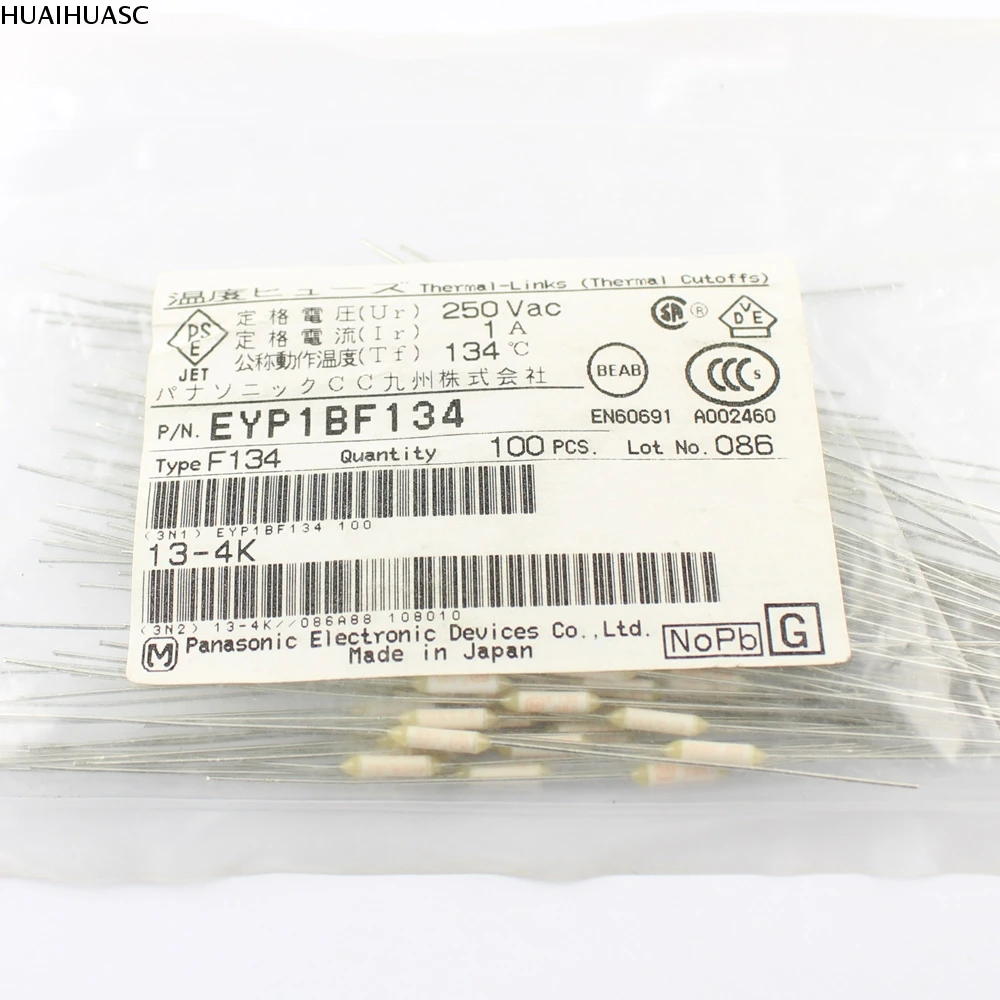 5 шт. микротемпературный Термопредохранитель осевой отсек F134 134 градусов 1A 250 В