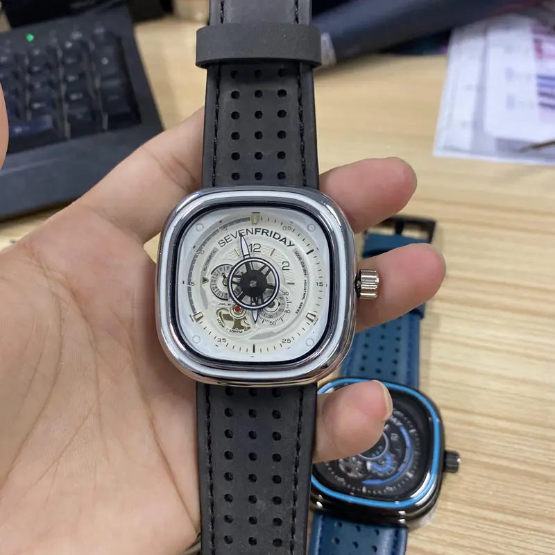 

mens Big dial watch men's electronic watch square pointer seven--friday fashion Friday boys' quartz watch (42mm size, 21 colors)