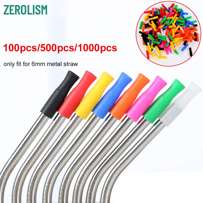 Силиконовые насадки для трубочек из нержавеющей стали многоразовые мягкие