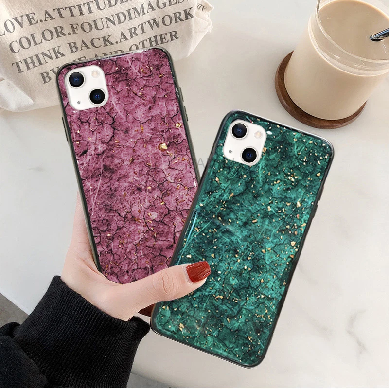 Модный чехол из золотой фольги с блестками для телефона iPhone 13 12 mini 11 Pro MAX XR X XS Max 7 8