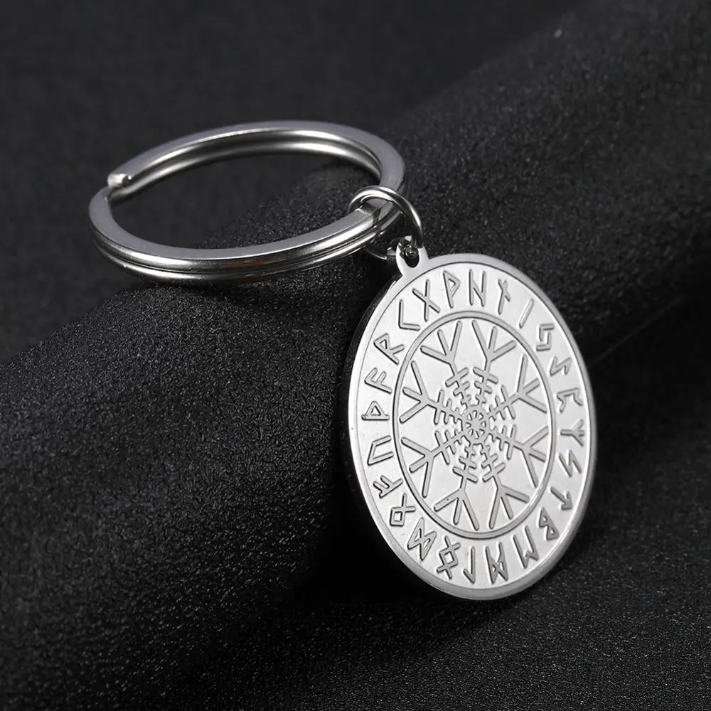 Брелок для ключей SKYRIM Vegvisir компас викингов скандинавские руны цепочка талисман