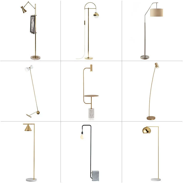 

Northern Europe Post Modern Originality Light Luxurious Designer Model Tenant Hall Lamp Bedroom Metal Marble Vertical Floor Lamp