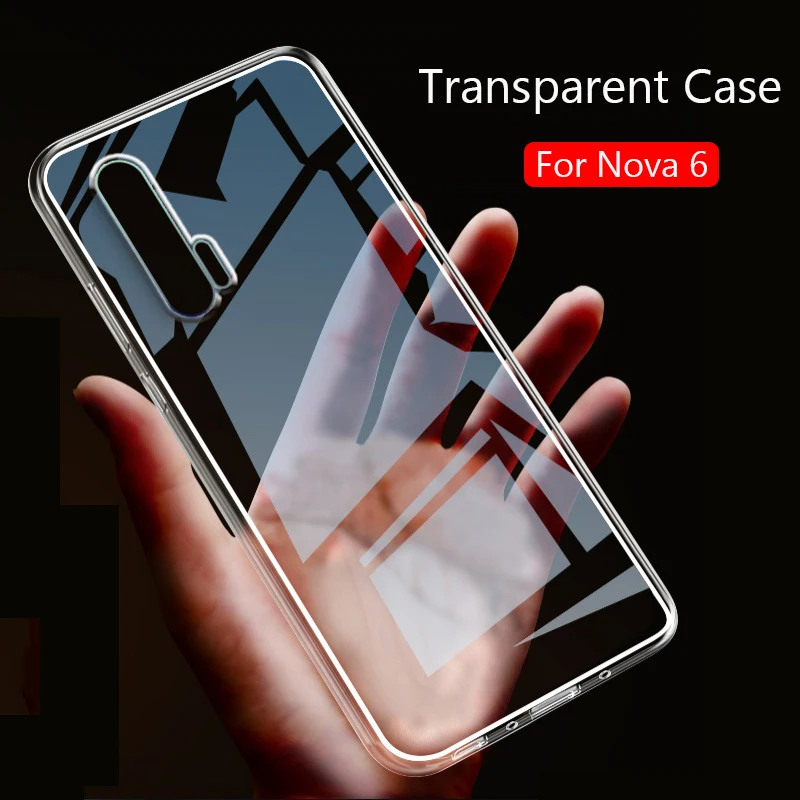 Чехол для Huawei Nova 6 тонкий мягкий прозрачный чехол из ТПУ 5G Nova6 SE | Мобильные