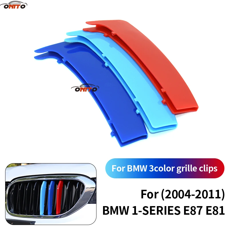 

Car Front Racing Grille Clips Coves 3 Colors Grille Trim Stripe Decal Sticker ABS Accessory For 1 series E81/E87 2004-2011