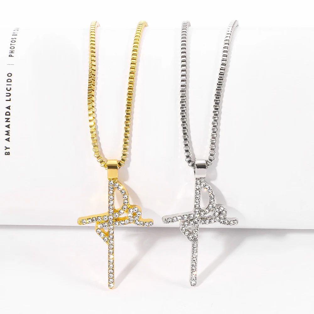 Вопиющий FE вера крест, колье с подвеской, Женская мозаика AAA CZ циркониевое колье золотистого и серебряного цвета, винтажное ювелирное изделие
