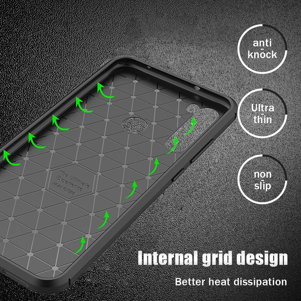 

UFlaxe Soft Phone Case for Xiaomi Redmi 7 7A 8 8A Carbon Fiber Texture Shockproof Ultra-thin Cover Redmi Note 8 Pro 8T JK