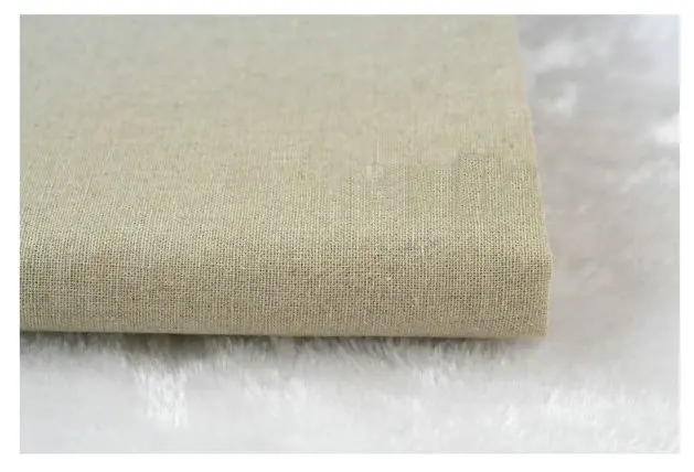 Простой цвет БЕЖЕВЫЙ основной пеньковая хлопковая льняная ткань DIY диван