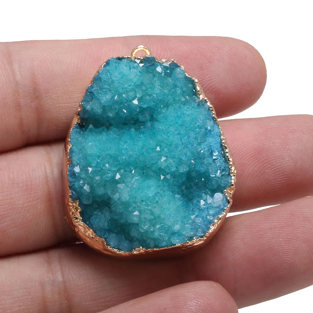 

Irregular Drop-shaped Druzy Pendant for Jewelry Making DIY Accessories Bracelet Nacklace Earring