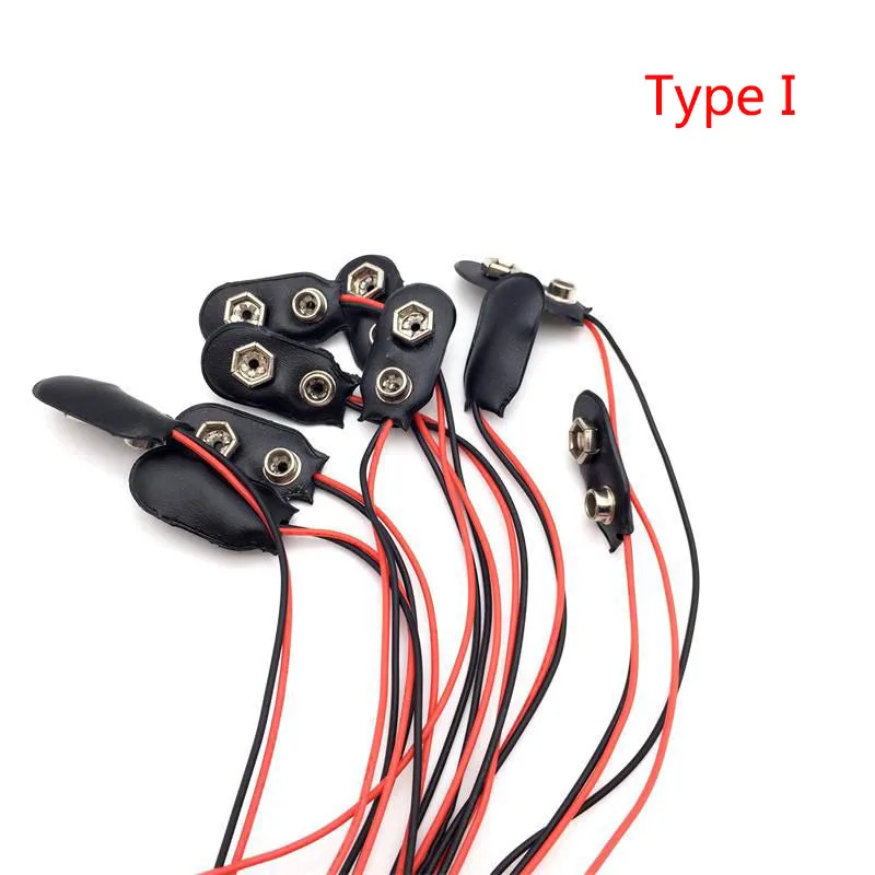 5 шт./лот 15 см PP3 MN1604 9 В зажимы для батарей Соединительная пряжка Тип T/I Кабельное соединение 9 в держатель батареи зажим защелка Проводные соединители