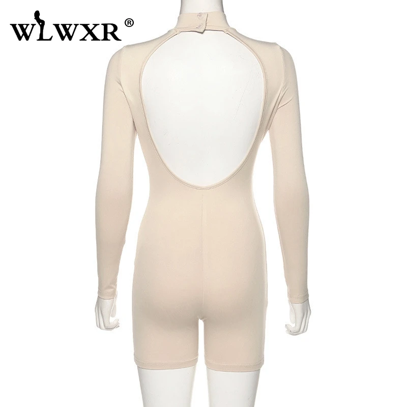 WLWXR сексуальный клубный комбинезон с открытой спиной и длинным рукавом белый