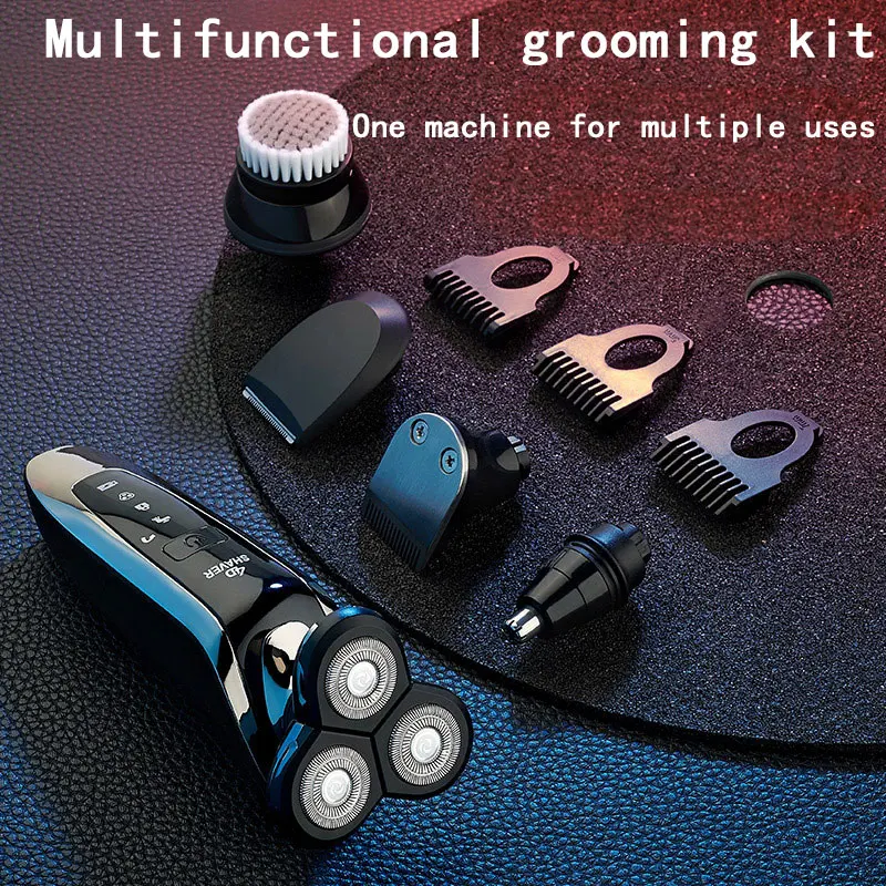 

Floating Electric Shaver For Men 4D Beard Razor Rotating Rechargeable Multifunctional Beard Hair Clipper Shaver Wet-Dry Dual Use