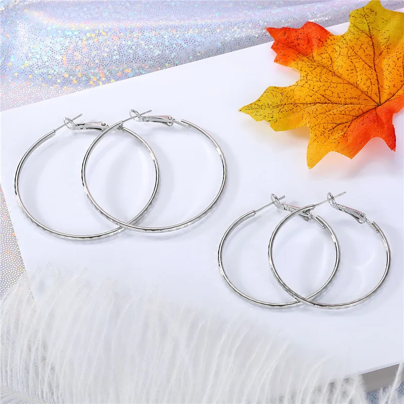 1 пара сережек обручей в стиле панк для женщин европейские круглые сережки макси