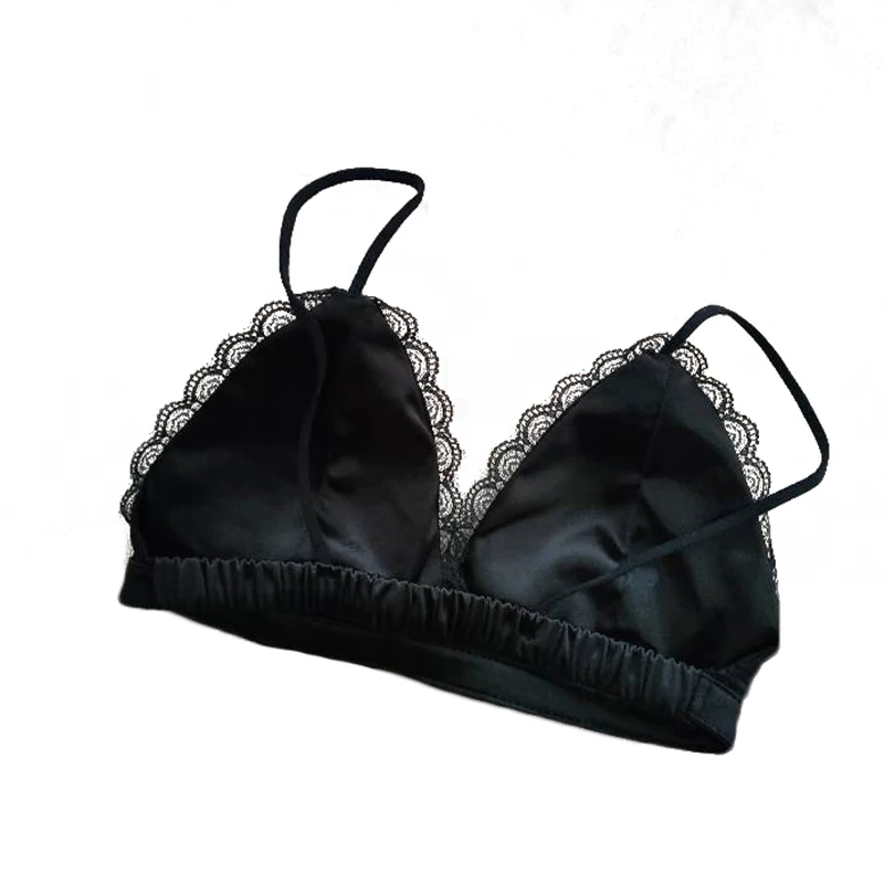 

Triangular Cup Bra Bra Lace Bra Sexy Underwear Sexy Lace Edge Ice Silk Seamless Triangular Cup Small Chest Underwear