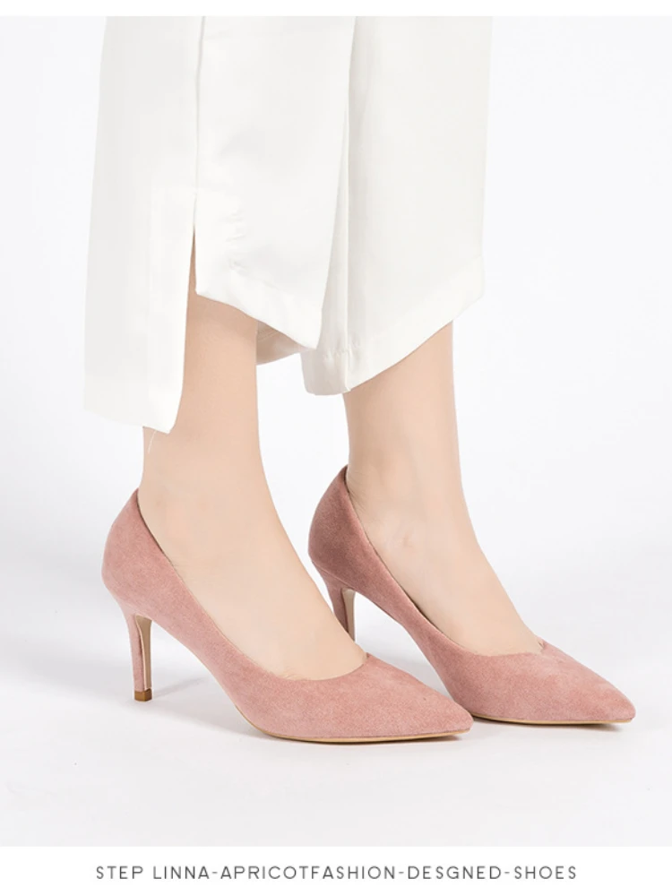 

New Pointed Shallow Mouth High Heels Women Stiletto Mid-heel Single Shoes Women's Shoes