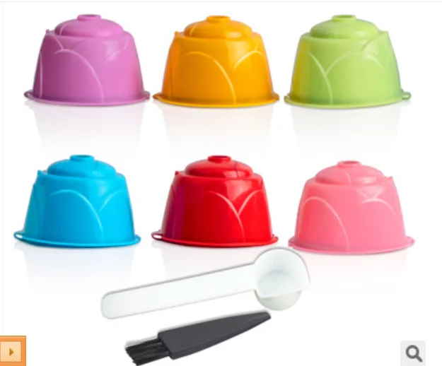 

6pcs/set Coffeeware Rose Style Reusable Coffee Capsule for Dolce Gusto Coffee Machine