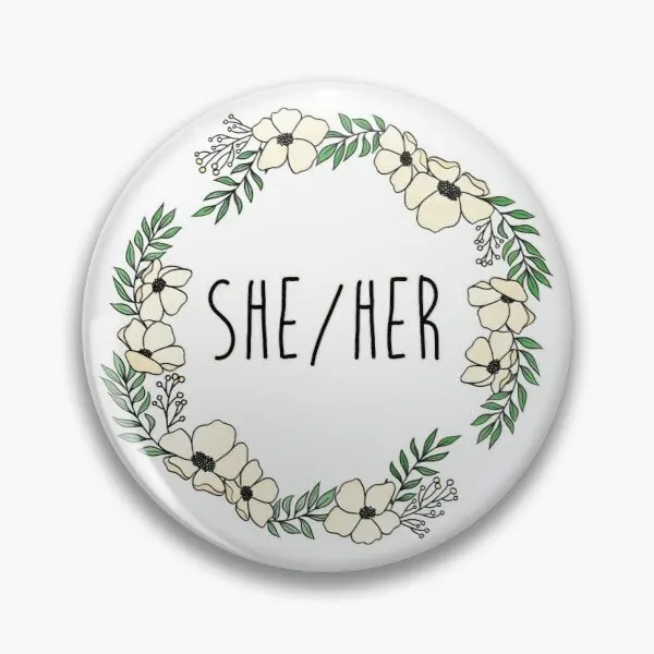 

Мягкая булавка для пуговиц She Her без флага, Модная бижутерия, значок для шляпы, милый подарок, мультяшная брошь для любимых, Женская креативна...
