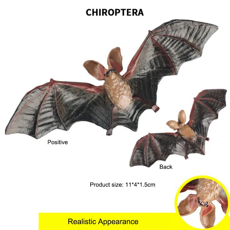 

Children's Cognitive Toys Simulation Static Solid Animal Model Flying Animal Bat Figure Decoration Fun Gift