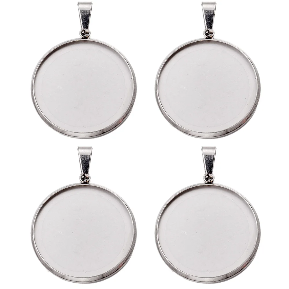 

10pcs/lot Fit 6 8 10 12 14 16 18 20 25 30mm Stainless Steel Blank Cabochon Base Setting Charms Pendant Jewelry Making Supplies