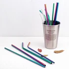 24 шт. металлические многоразовые 304 Нержавеющаясталь соломинки прямые изогнутые соломинки с Чехол Набор чистящих щеток вечерние бар аксессуар